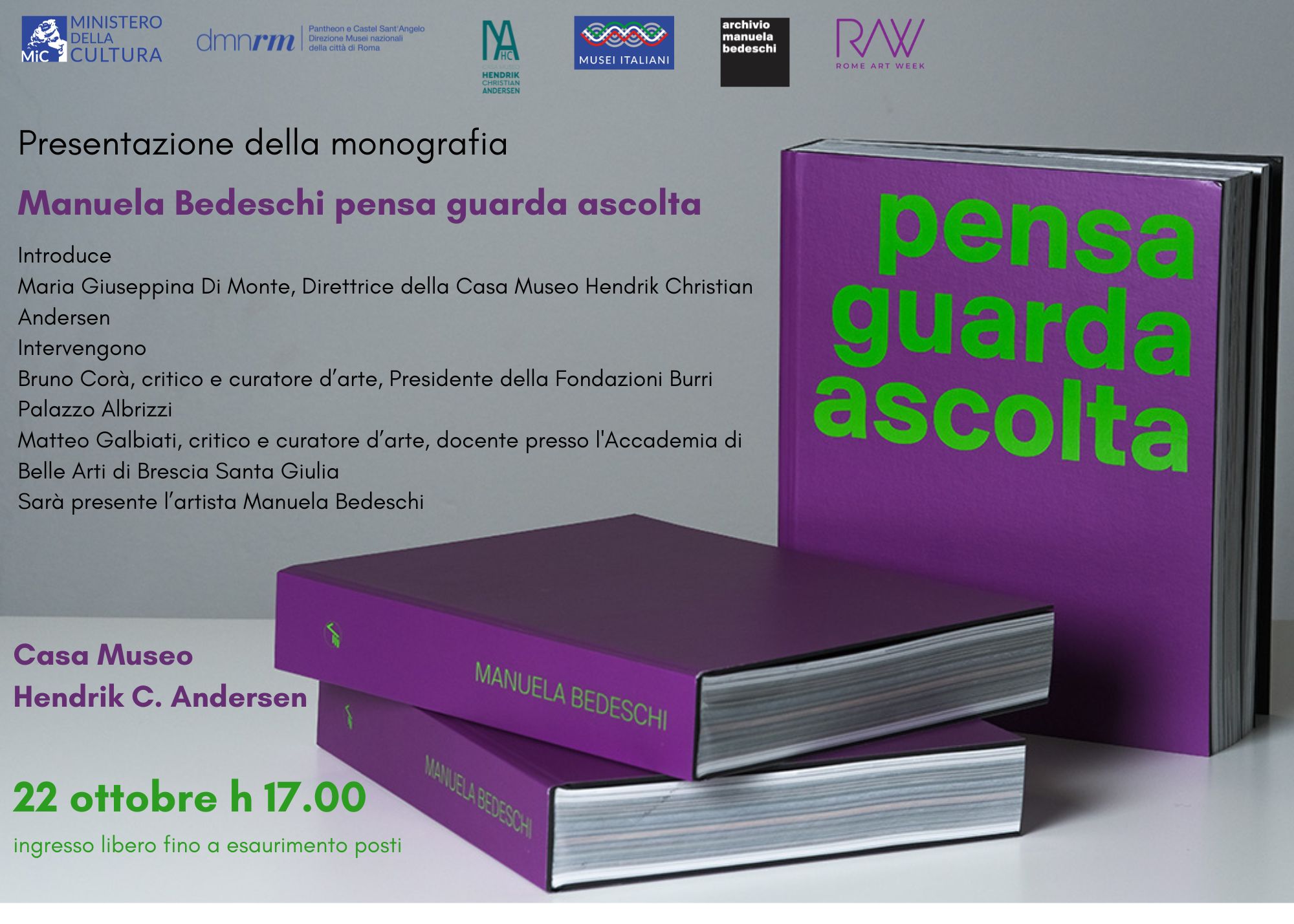 Presentazione della monografia di Manuela Bedeschi "pensa guarda ascolta"
